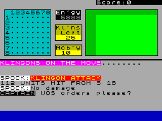 Star Trek 3000 screenshot 3 for ZX Spectrum
